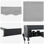 vidaXL Auvent Rétractable Gris clair 400 × 300 cm Tissu Métal