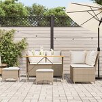 vidaXL Salon de jardin avec coussins 5 Pièces beige résine tressée