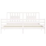 vidaXL Cadre de lit sans matelas blanc 200x200 cm bois massif