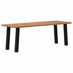 vidaXL Table à manger et bord naturel bois massif chêne rectangulaire