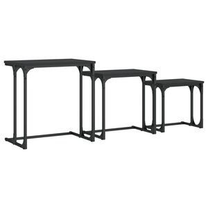 vidaXL Tables basses gigognes 3 Pièces noir bois d'ingénierie