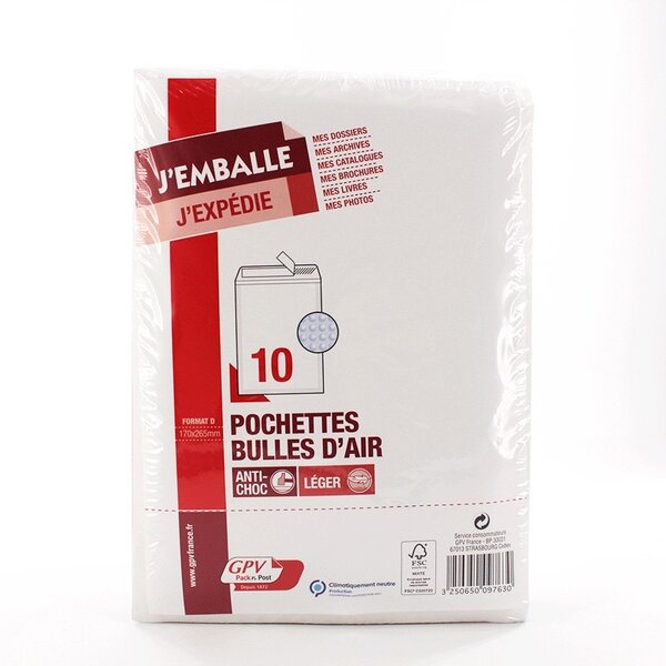 Pack'n post 170 x 265 mm pochettes bulles d'air - gpv
