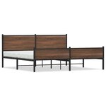 vidaXL Cadre de lit en métal sans matelas chêne marron 193x203 cm