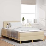 vidaXL Lit à ressorts avec matelas Crème 120 x 190 cm tissu