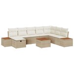 vidaXL Ensemble de canapé de jardin 9 Pièces Beige 55 x 62 x 69 cm