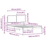 vidaXL Cadre de lit avec tête de lit rembourrée Taupe 135 x 190 cm