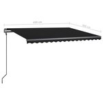 vidaXL Auvent automatique et capteur de vent et LED 4 5x3 m Anthracite