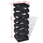 vidaXL Porte-parapluie carré Noir Acier 48 5 cm