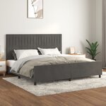 vidaXL Cadre de lit sans matelas gris foncé 200x200 cm velours