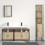 vidaXL Ensemble de mobilier de salle de bain 4 Pièces Chêne sonoma