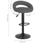 vidaXL Tabourets de bar lot de 2 gris foncé velours
