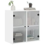 vidaXL Armoire murale avec portes en verre blanc 68x37x68 5 cm