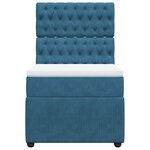 vidaXL Sommier à lattes de lit avec matelas bleu 90x190 cm velours