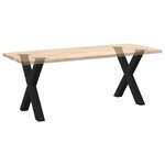 vidaXL Pieds de table à manger en forme de X 2 pièces noir 70 x (72-73) cm acier