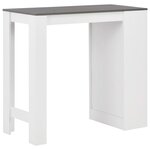 vidaXL Table de bar avec étagère Blanc 110x50x103 cm