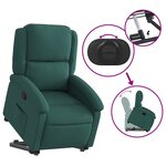 vidaXL Fauteuil inclinable vert foncé tissu