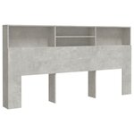 vidaXL Armoire de tête de lit Gris béton 200x19x103 5 cm