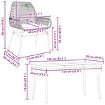 vidaXL Ensemble à manger de jardin et coussins 5 Pièces noir rotin verre