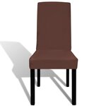 vidaXL Housse de chaise droite extensible 6 Pièces marron
