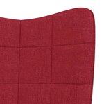 Vidaxl chaise à bascule avec tabouret rouge bordeaux tissu