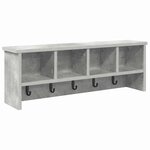 vidaXL Porte-manteau mural avec étagère Gris béton 75 x 16 x 26 cm