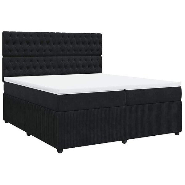 vidaXL Sommier à lattes de lit et matelas Noir 200x200 cm Velours