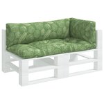 vidaXL Coussins de palette lot de 3 motif de feuilles tissu Oxford