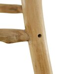 vidaXL Tabouret de bar cuir de chèvre et bois de teck solide