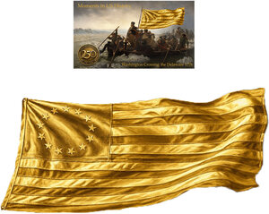 Monnaie WASHINGTON CROSSING THE DELAWARE 1776 Moments in US History 1/1000 Oz Medaille Or (PRÉCOMMANDE)