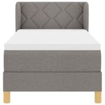 vidaXL Lit à Ressorts avec Matelas Crème 90x200 cm Tissu Taupe