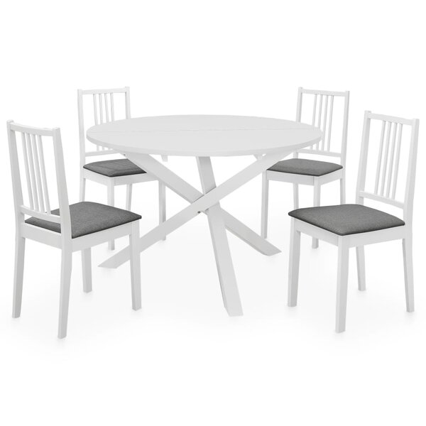 vidaXL Mobilier de salle à manger 5 Pièces MDF Blanc
