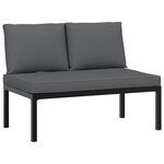 vidaXL Salon de jardin 6 Pièces avec coussins noir aluminium