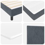 Lit Box Spring vidaXL avec matelas gris foncé 200x200 cm en velours