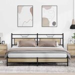 vidaXL Cadre de lit en métal sans matelas chêne sonoma 200x200 cm