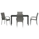 vidaXL Ensemble de salle à manger pour jardin 5 Pièces Gris Poly rotin