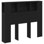 vidaXL Cabinet de Tête de Lit Chêne noir 120 x 19 x 104 5 cm