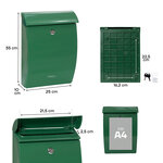 Boîte aux lettres en plastique  Mininova E5333  Robuste  Anticorrosion  Vert