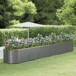 vidaXL Lit surélevé de jardin Gris 554x100x68cm Acier enduit de poudre