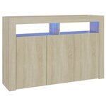 vidaXL Buffet avec lumières LED chêne sonoma 115 5x30x75 cm