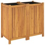 vidaXL Jardinière avec doublure 84x42x75 cm bois massif d'acacia