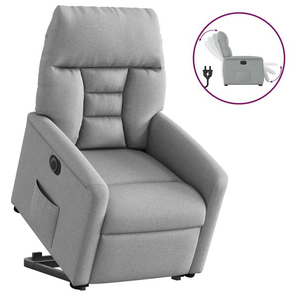 vidaXL Fauteuil inclinable électrique gris clair tissu
