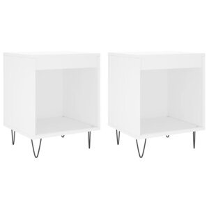 vidaXL Tables de chevet 2 Pièces blanc 40x35x50 cm bois d’ingénierie