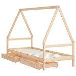 vidaXL Cadre de lit enfant avec tiroirs 90x200 cm bois de pin massif