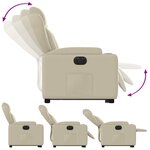 vidaXL Fauteuil inclinable électrique crème similicuir
