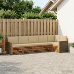 vidaXL Ensemble de canapé d'angle avec coussin 5 Pièces Naturel
