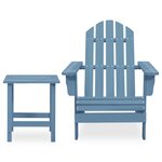 Vidaxl chaise de jardin adirondack avec table bois de sapin bleu