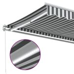 vidaXL Auvent manuel rétractable avec LED anthracite blanc 400x350 cm