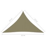 vidaXL Voile de parasol tissu oxford triangulaire 2 5x2 5x3 5 m beige