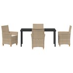 vidaXL Ensemble de salle à manger pour jardin 5 Pièces Beige polyrotin