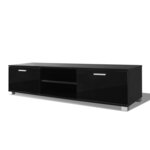 vidaXL Meuble TV Noir brillant 140x40 5x35 cm